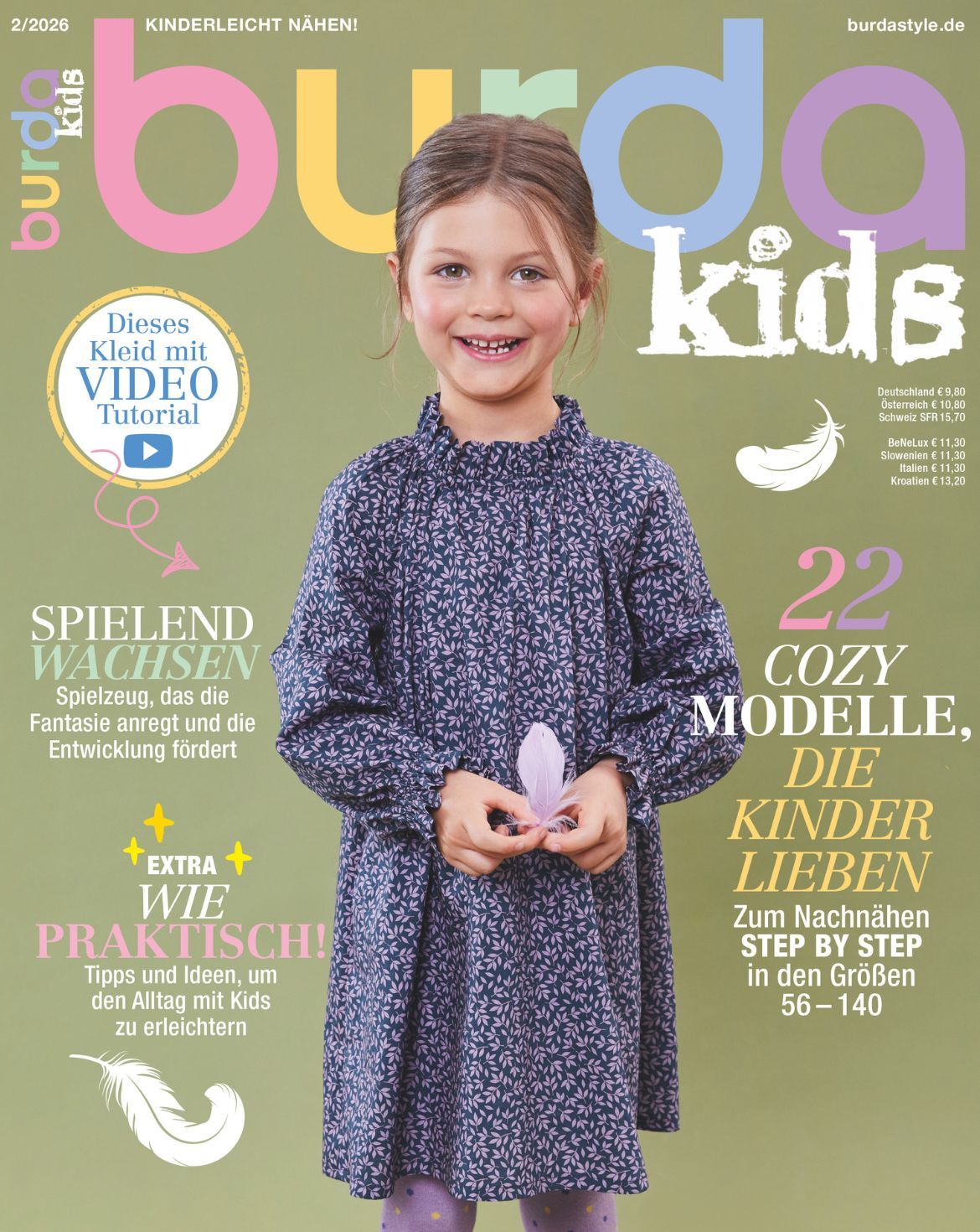 Burda Kids 02/2026 – magazyn z wykrojami na ubranka dziecięce, w języku niemieckim