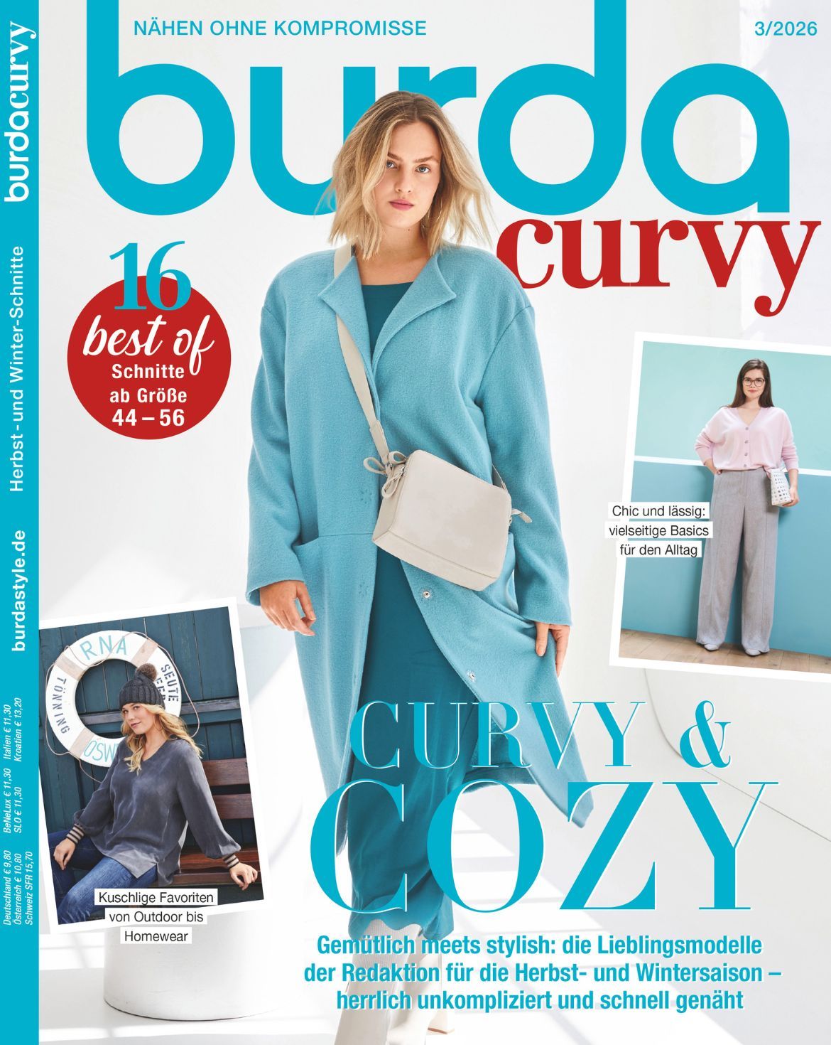Burda Curvy 3/2026 – magazyn krawiecki z wykrojami, w języku niemieckim