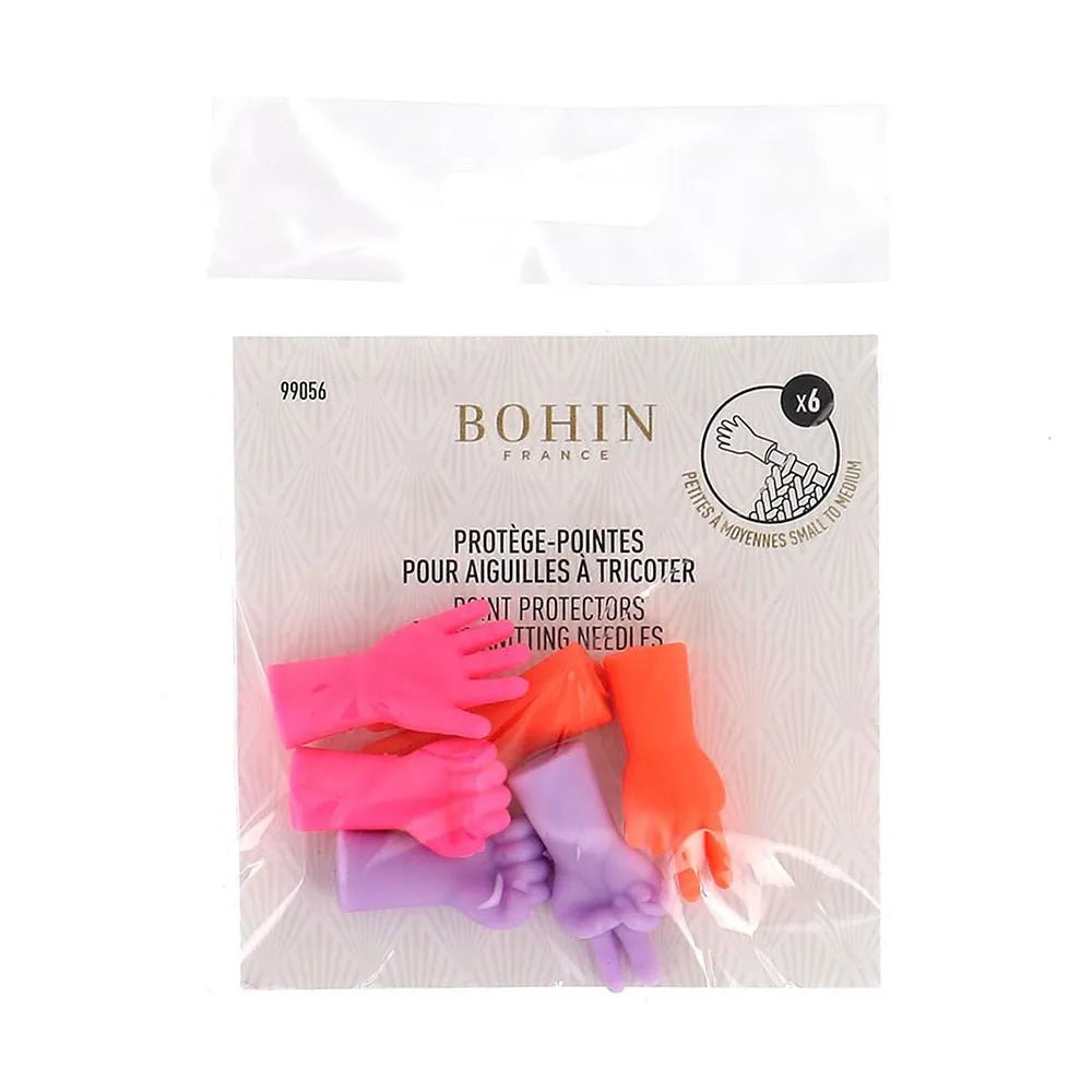 Image of knitting needle point protectors (S–M size, 6 pcs) Bohin – available at Šarlotes audumi