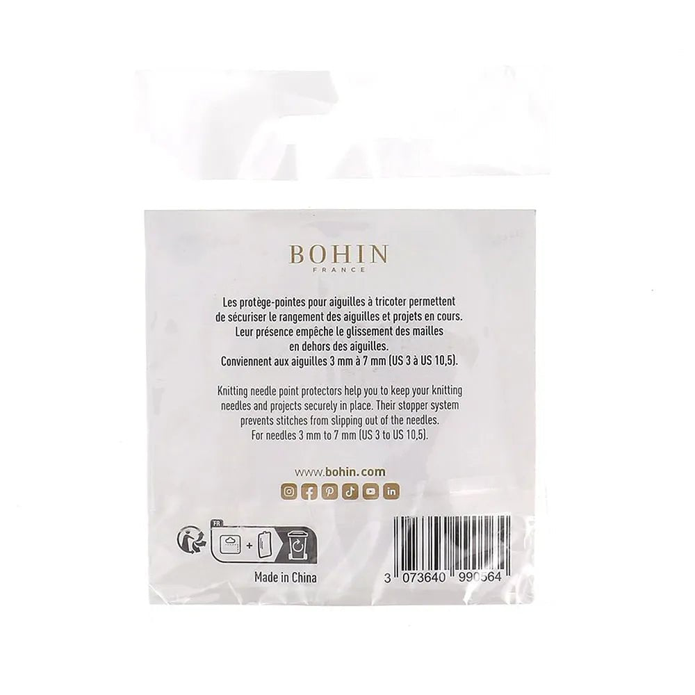 Image of knitting needle tip protectors (S–M size, 6 pcs.) Bohin – available at Šarlotes audumi