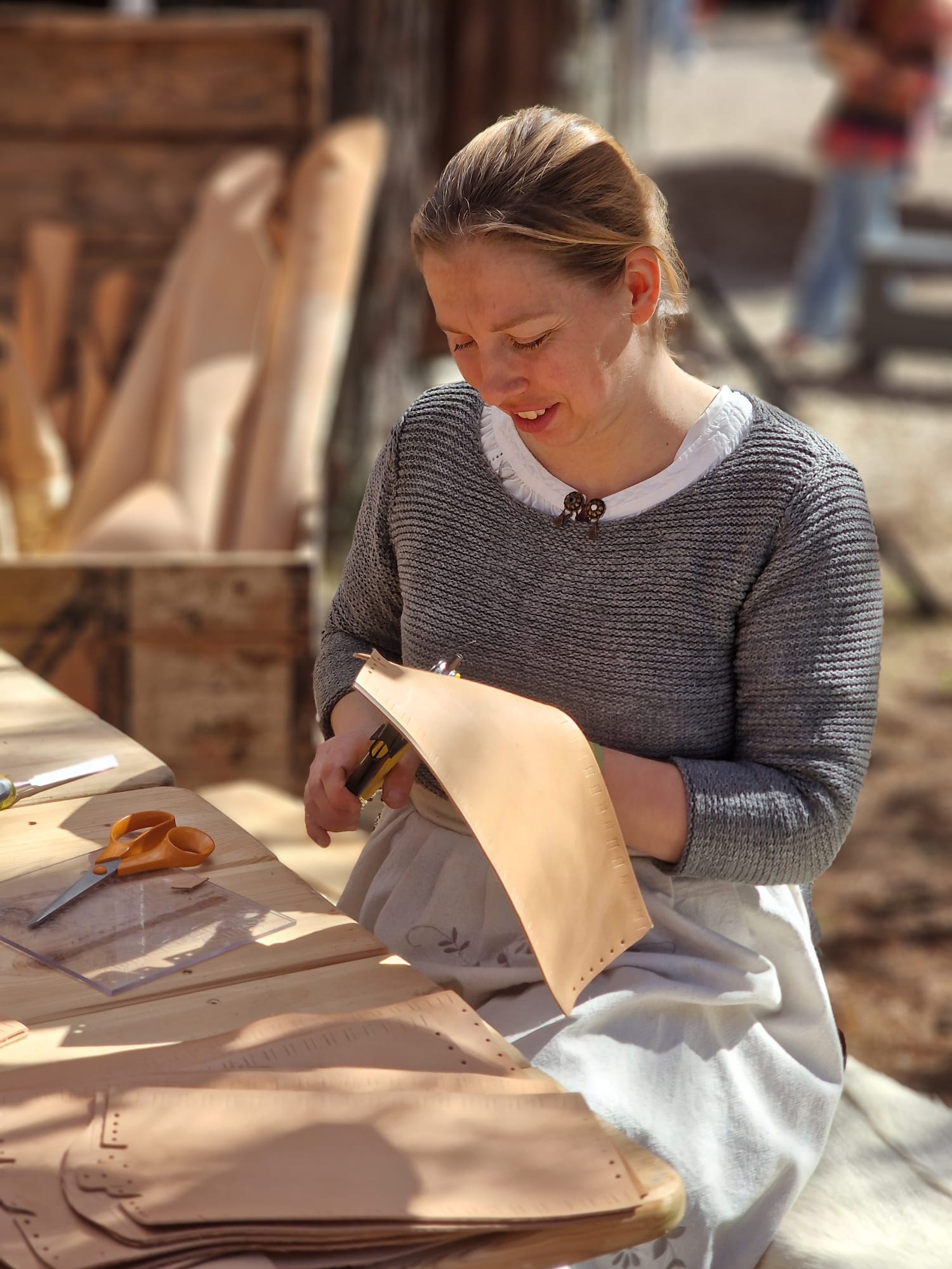 Image of a leather sandal workshop in Cēsis | June 20 at 3:00 PM – available at Šarlotes audumi