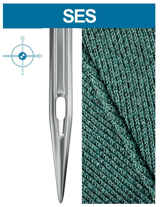 Image with SCHMETZ DBx1 SES SERV 7 industrial sewing machine needles – for knitwear and sportswear (10 pcs.) – available at Šarlote's Fabrics