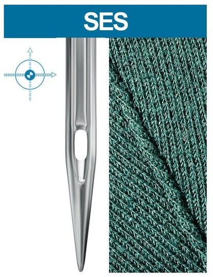 Image with SCHMETZ DBx1 SES SERV 7 industrial sewing machine needles – for knitwear and sportswear (10 pcs.) – available at Šarlote's Fabrics