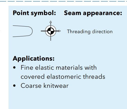 Image of SCHMETZ DBx1 SKF industrial sewing machine needles – for very coarse knitwear (10 pcs) – available at Šarlotes audumi