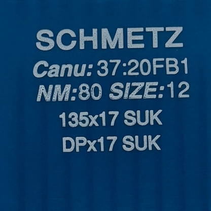 Zdjęcie igieł do przemysłowych maszyn do szycia SCHMETZ DPX17 SUK – do dzianin i jeansu (10 szt.) – dostępne w Šarlotes audumi