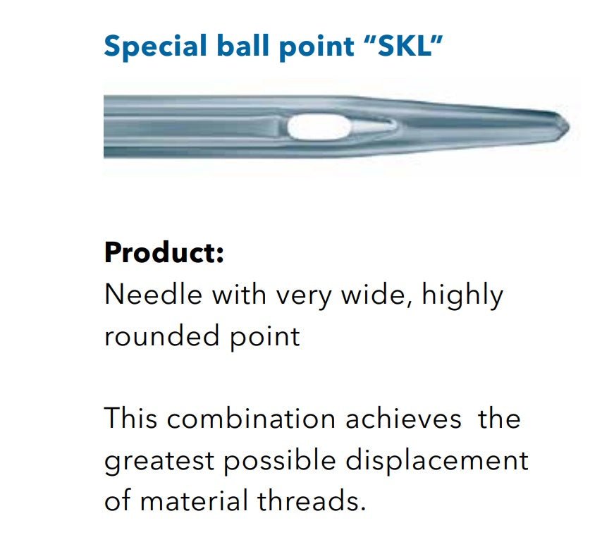 Image of SCHMETZ DPx5 SKL needles for industrial sewing machines – for very coarse knitwear (10 pcs.) – available at Šarlotes audumi