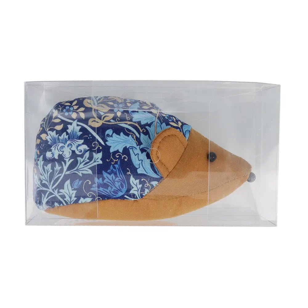 Image of a hedgehog pin cushion with floral pattern Hobby Gift – available at Charlotte's Fabrics