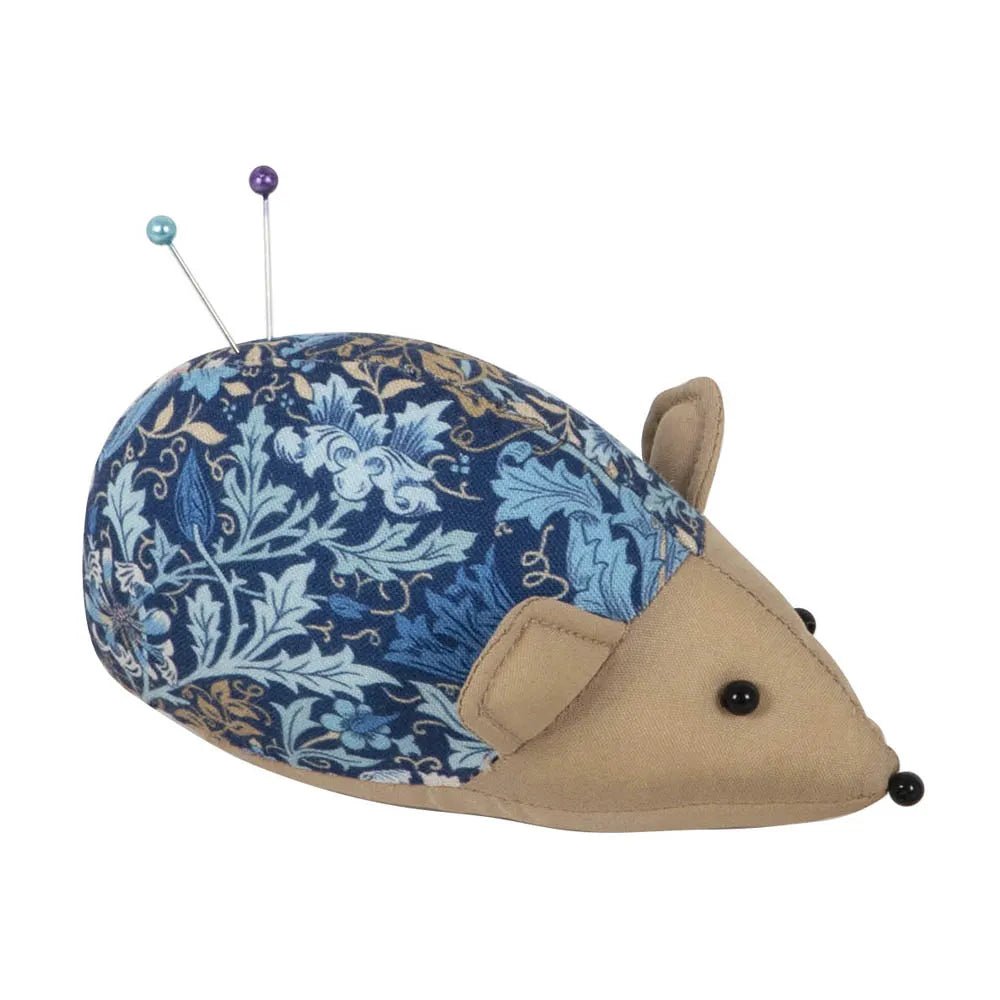 Image of a hedgehog pincushion with a floral pattern, Hobby Gift – available at Charlotte’s Fabrics