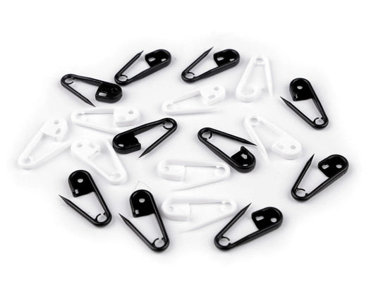 Image with knitting markers in black and white - 20 pcs in a set – available at Šarlotes audumi