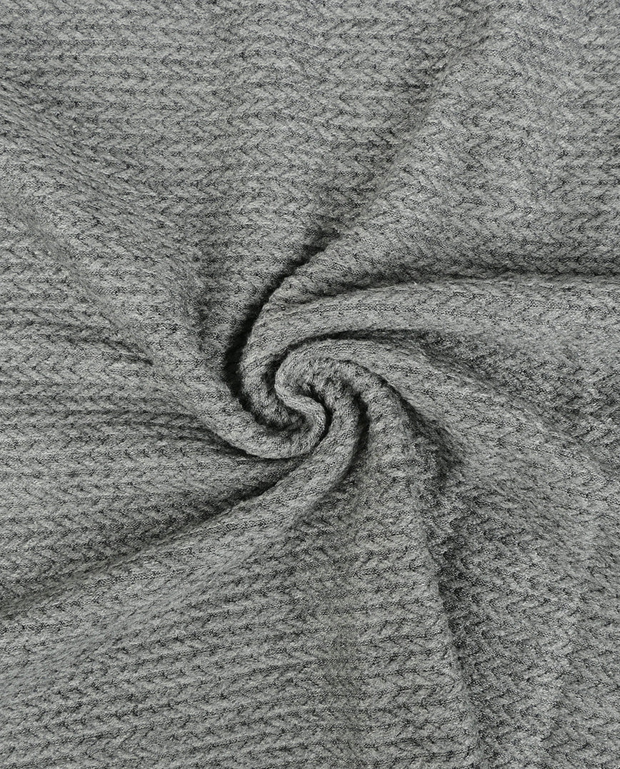 Image of knitted jacquard fabric with braids - grey tone 350 g/m² – available at Šarlotes audumi