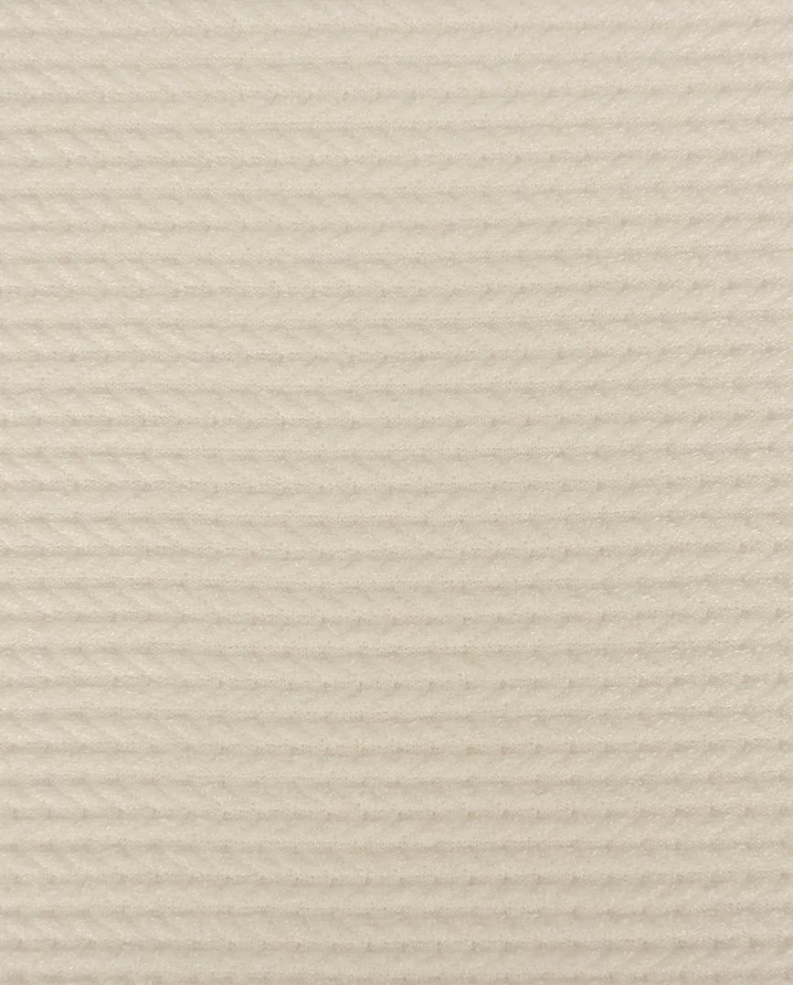 Image of knitted jacquard fabric with cables - warm white 350 g/m² – available at Šarlotes audumi