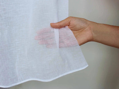 Curtain fabric with lead thread | 276 cm wide | linen imitation