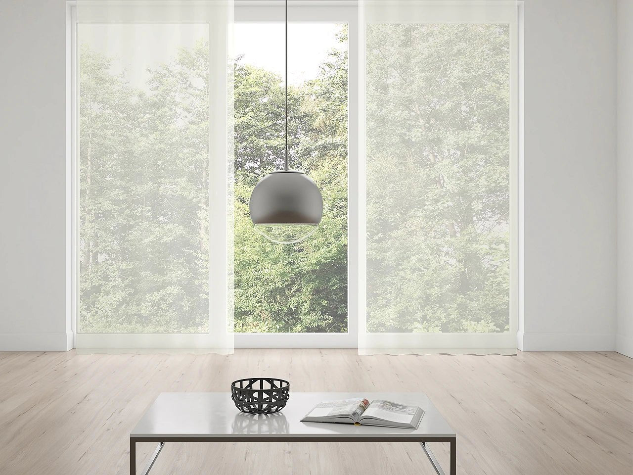 Tulle curtain fabric with lead thread | 276 cm wide | white or cream