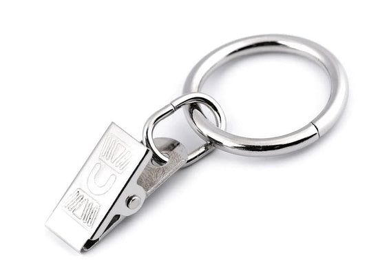 Curtain hooks with rings (20-piece set) - silver