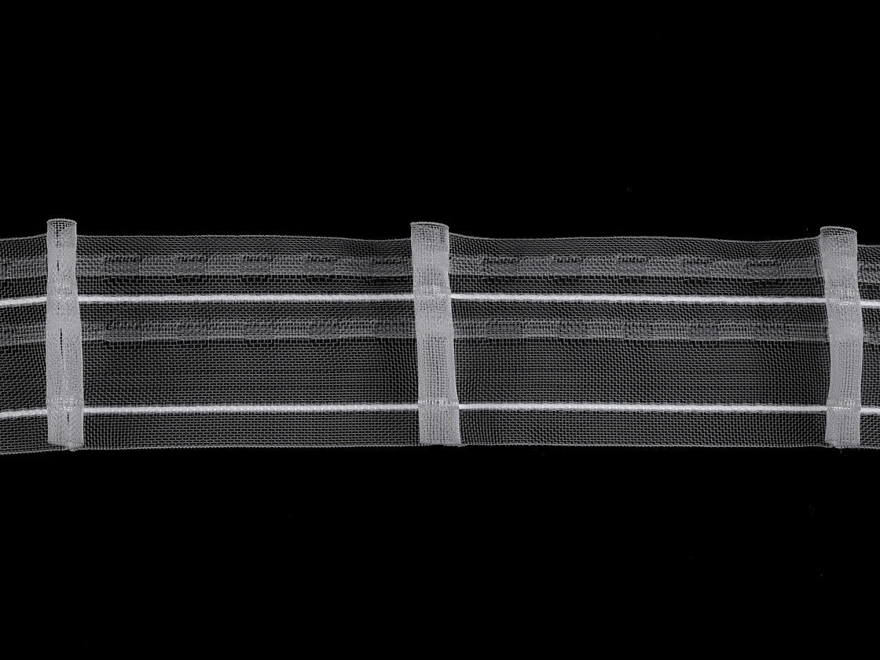 Image with curtain tape with one pleat 50 mm – available at Šarlotes audumi