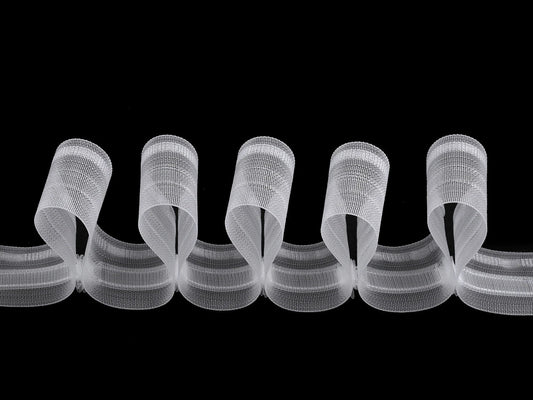 Image with curtain tape with wave effect 50 mm – available at Šarlotes audumi