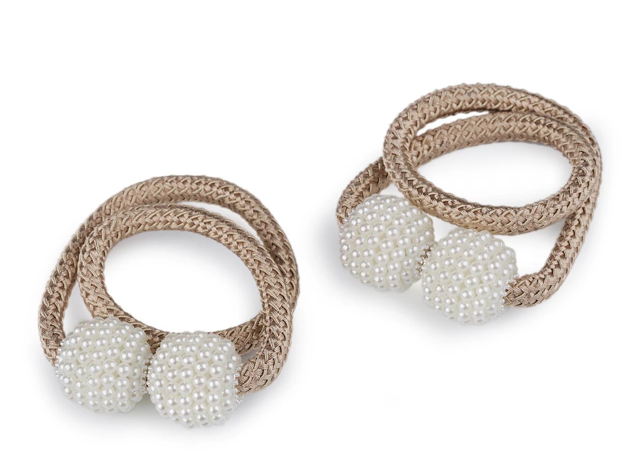 Image with curtain holders with magnets (2 pcs per set)|various shades – available at Charlotte’s Fabrics
