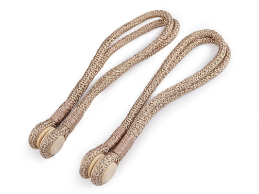 Curtain holder with magnet - beige (set of 2 pcs)