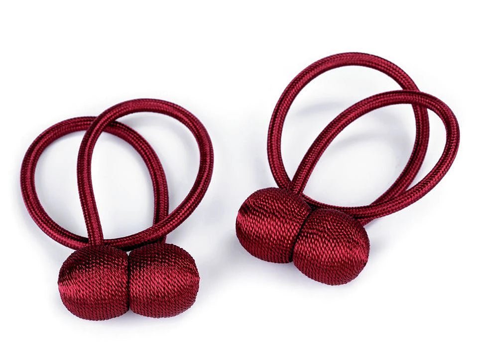 Curtain holder with magnet - burgundy (2 pcs. in set)