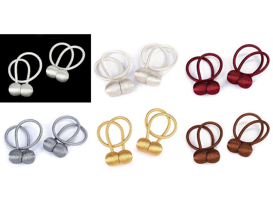 Curtain holder with magnet - burgundy (set of 2 pcs)
