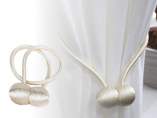 Curtain holder with magnet - cream-colored (2 pcs. in set)