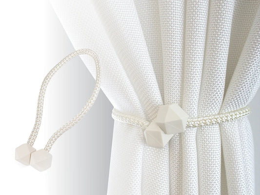 Curtain holder with magnet - cream-colored (set of 2 pcs)