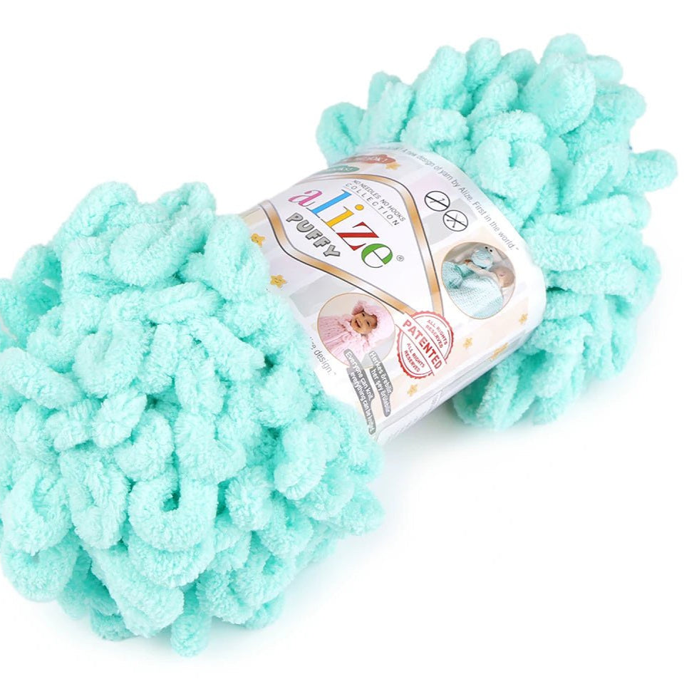 Alize Puffy yarn - mint 9 m 100g #19