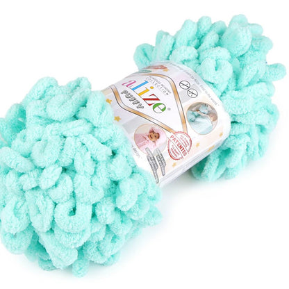 Alize Puffy yarn - mint 9 m 100g #19