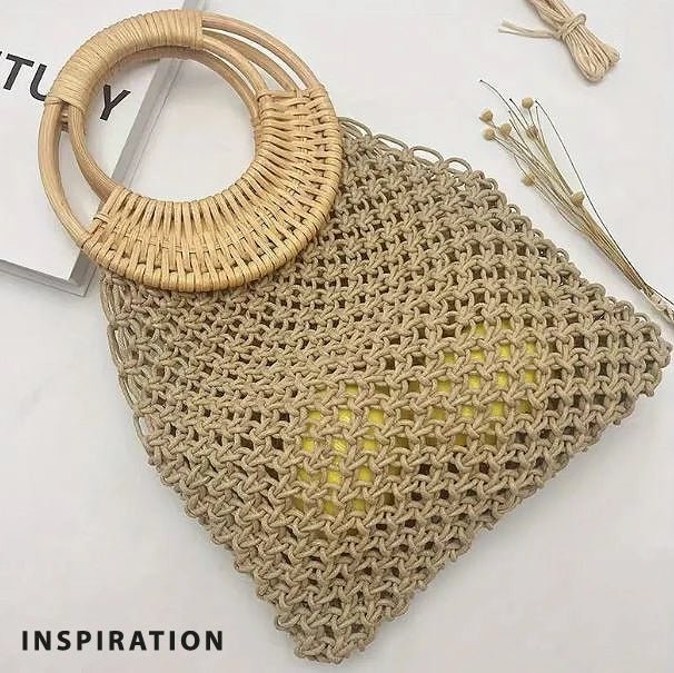 Round woven rattan handles Ø16.5 cm| 2 pcs.