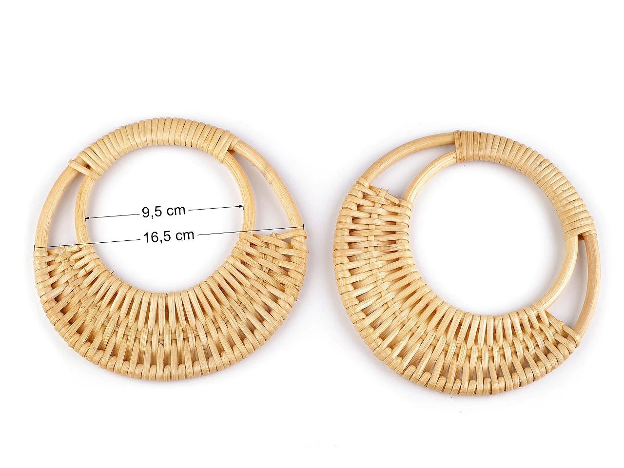 Round woven rattan handles Ø16.5 cm| 2 pcs.