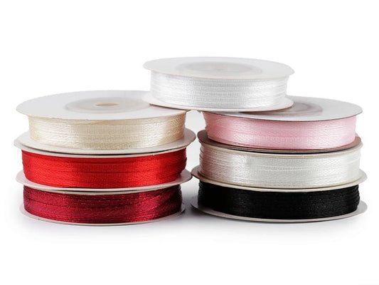 White satin ribbon 3 mm (100 m pack)