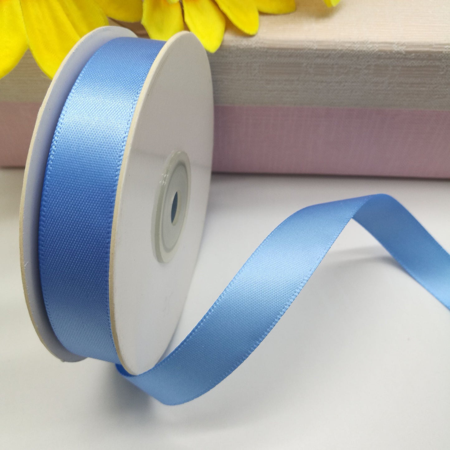 Light blue satin ribbon 32 mm (pack of 25 m)
