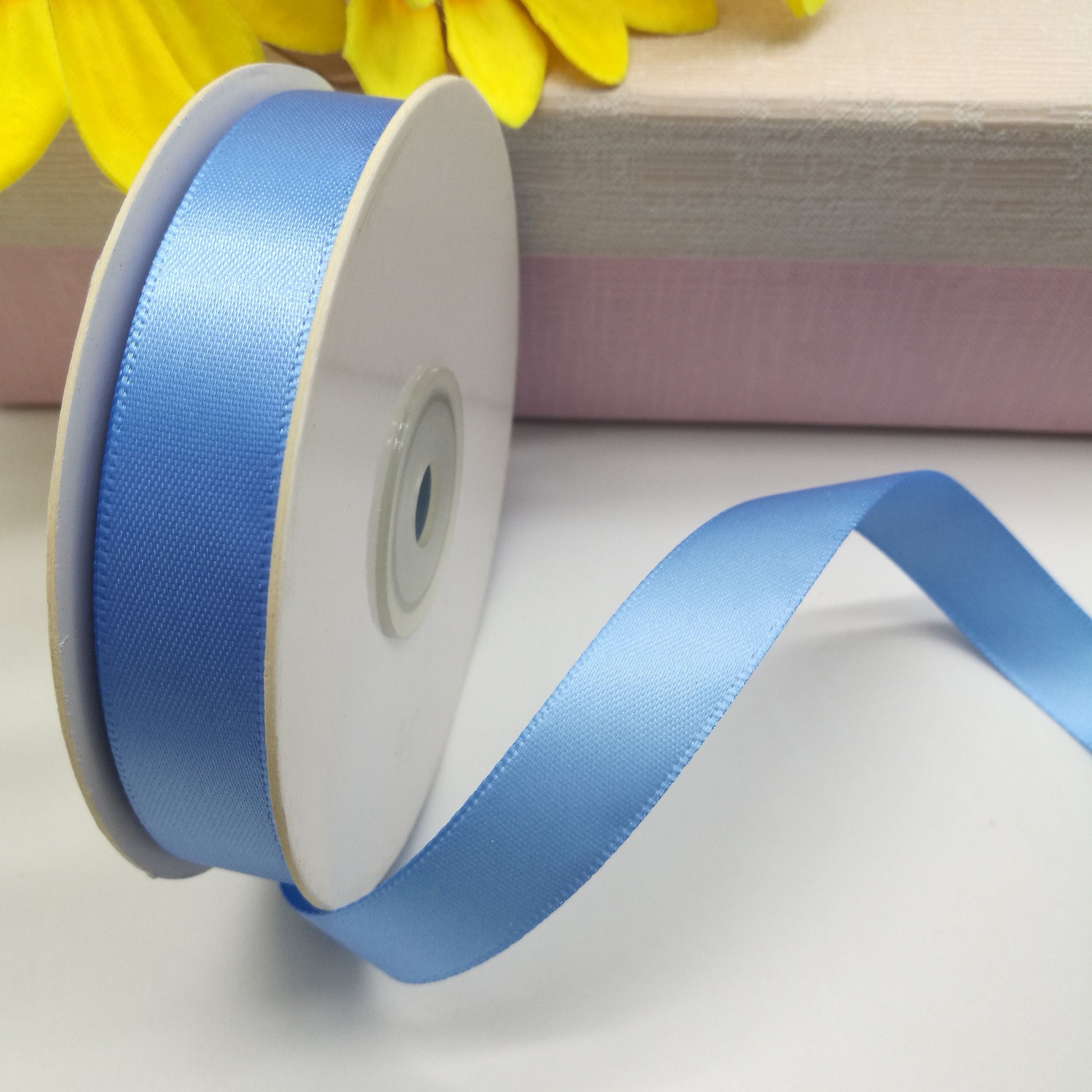 Light blue satin ribbon 32 mm (pack of 25 m)