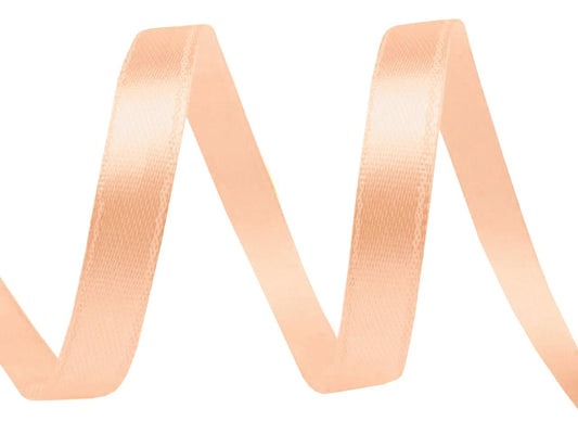 Satin ribbon, soft peach, 6 mm (pack of 5 m)