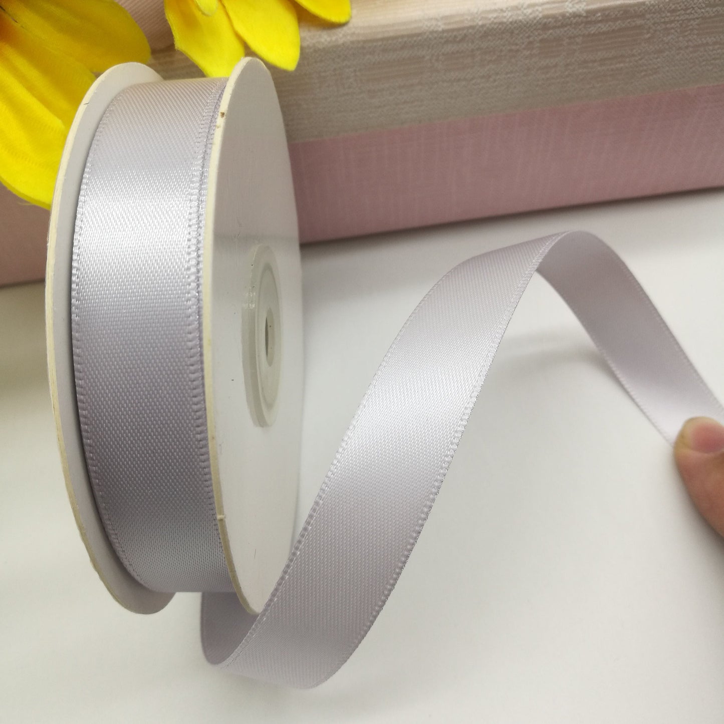 Satin ribbon - silver 12 mm (pack of 25 m)