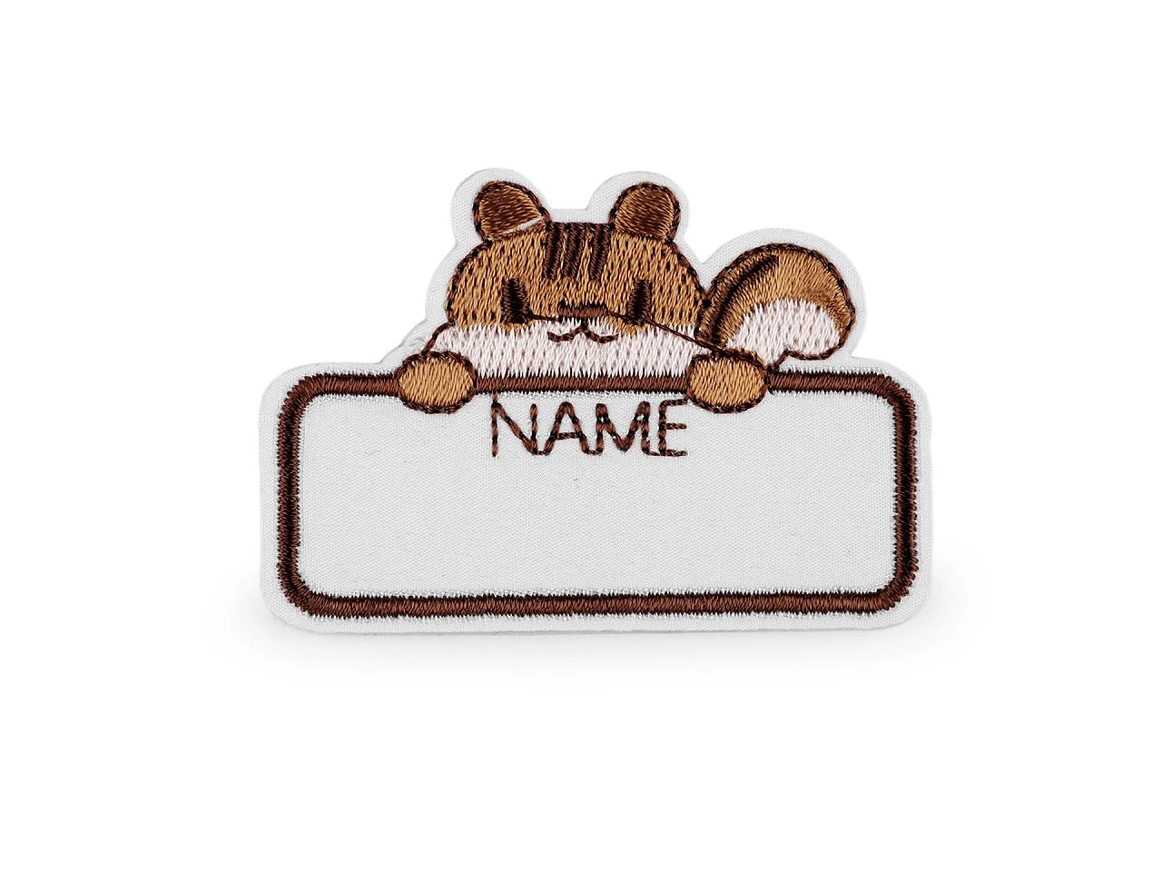 alt
Image with a fabric label with a name space – adhesive – available in Charlotte fabrics