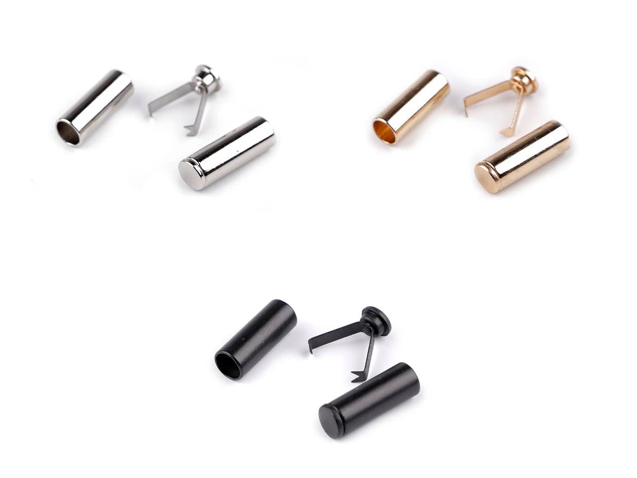 Metal cord end ⌀ 6 mm - silver (4 pcs per pack)