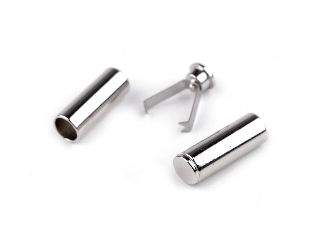 Metal cord end ⌀ 6 mm, silver (pack of 4 pcs)