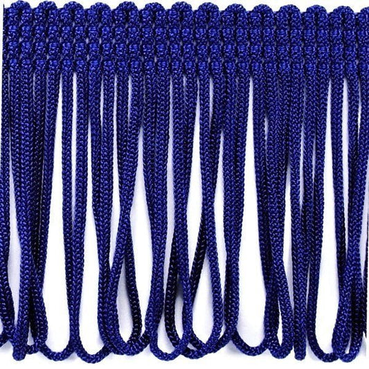 Image of 8 cm wide fringe - royal blue – available at Charlotte's Fabrics
