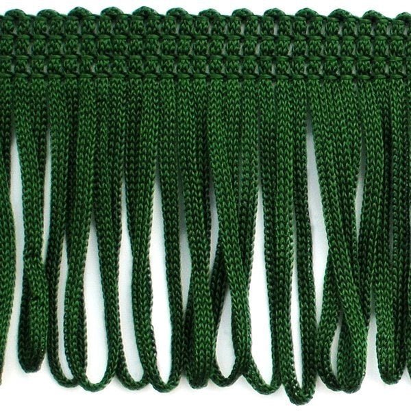 Image of fringe, 8 cm wide - dark green – available at Šarlotes audumi