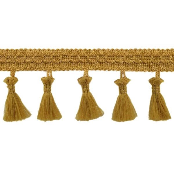 Image of fringe ribbon with tassels 55 mm - honey – available at Charlotte's Fabrics