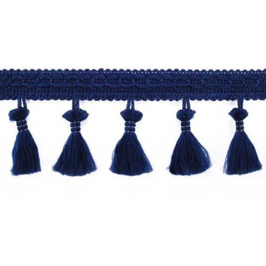 Image with fringe ribbon with tassels 55 mm - dark blue – available at Charlotte's fabrics