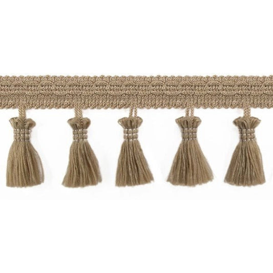 Image of fringe ribbon with tassels 55 mm - gold - available at Charlotte's Fabrics