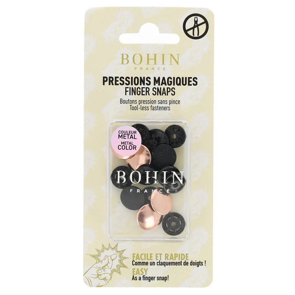 BOHIN Magic spiedpogas bez knaiblēm 14 mm – Rose Gold, 4 gab.