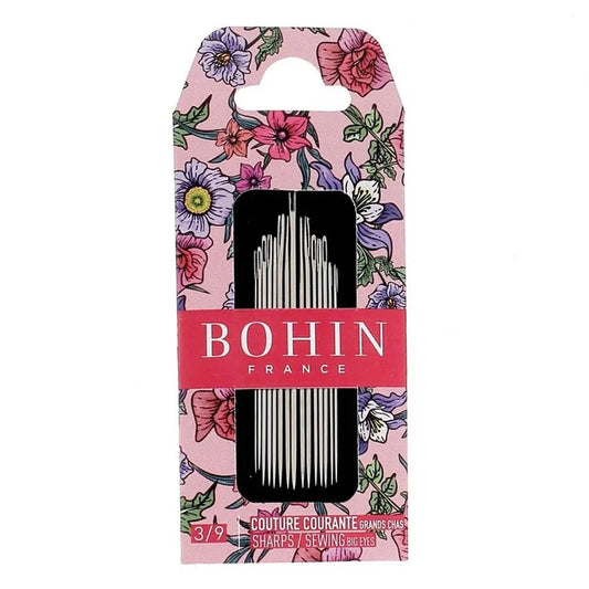 Attēls ar BOHIN Blossom adatas šūšanai ar rokām Nr. 3–9 – 15 gab. – pieejams internetā Šarlotes audumi