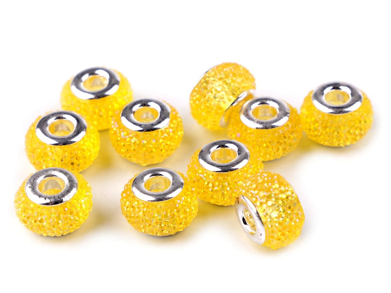 Image of “Charm” beads with a metallic effect| 9 × 14 mm 10 pcs| assorted colors – available at Charlotte's Fabrics