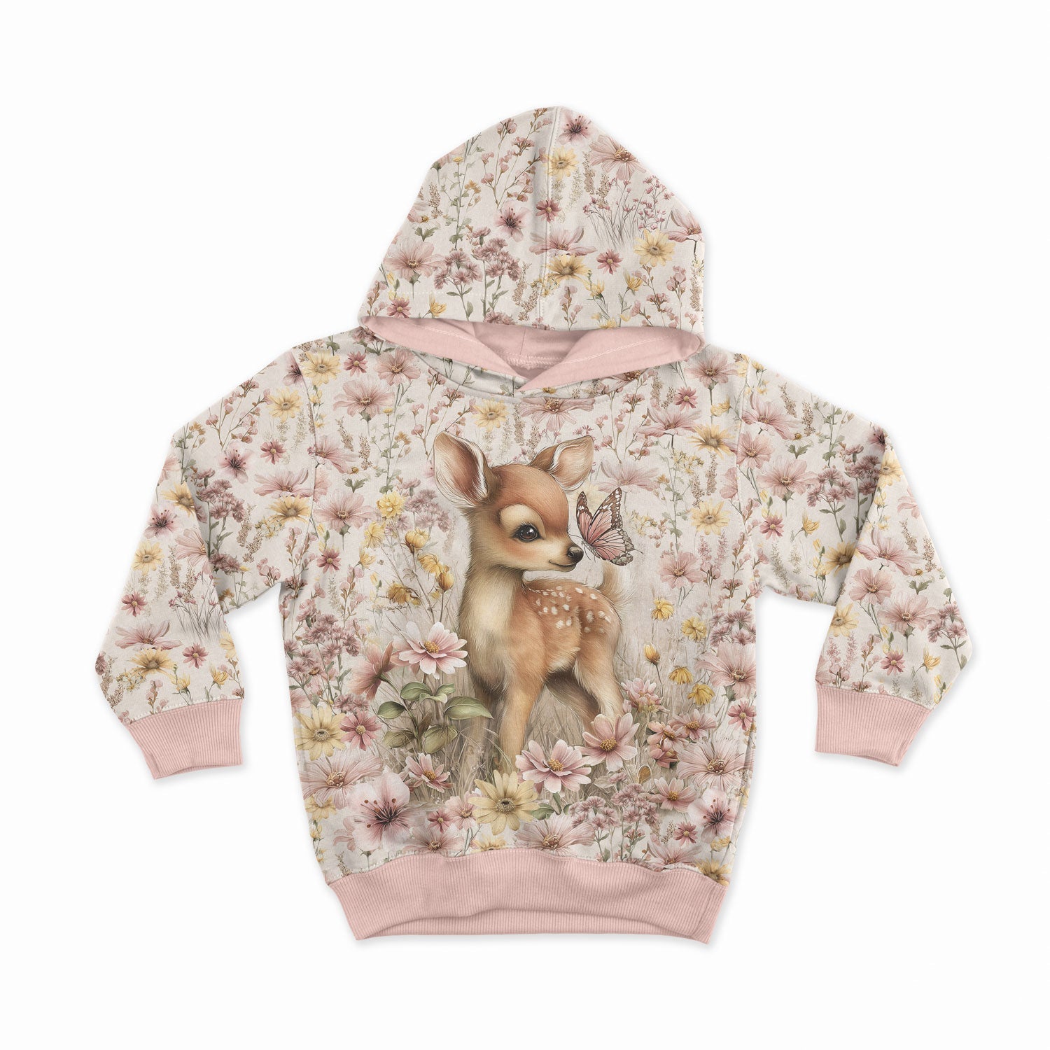 Obraz z panelem z dzianiny pętelkowej 40x50 cm – Bambi na kwiecistej łące 250 g/m² – dostępny w Šarlotes audumi