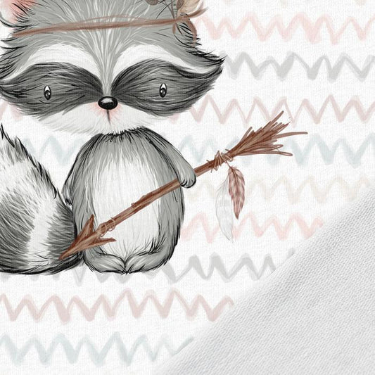 Image with Jersey knit panel 40x50 cm - raccoon 250 g/m² – available at Šarlotes audumi