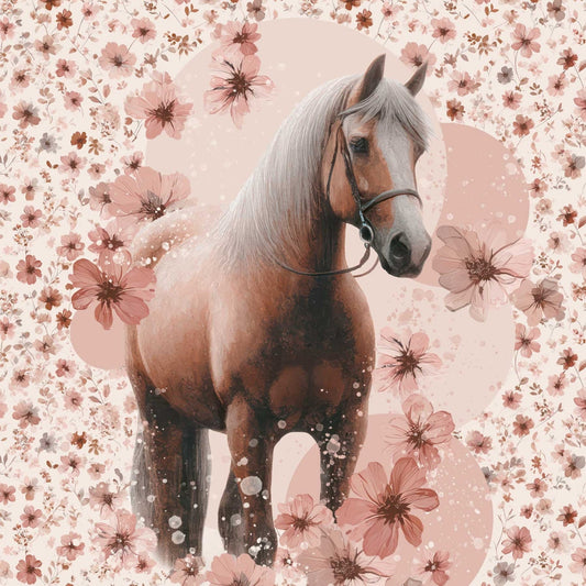 Image of a French terry panel 40x50 cm - pastel rider 250 g/m² – available at Šarlotes audumi