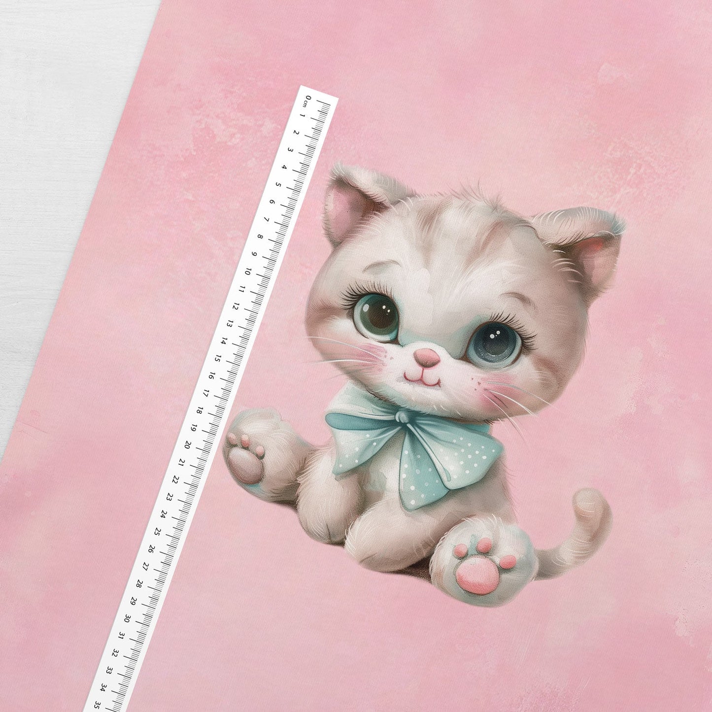 Image with loop-knit panel 40x50 cm - Owl with bow 250 g/m² – available at Šarlotes audumi